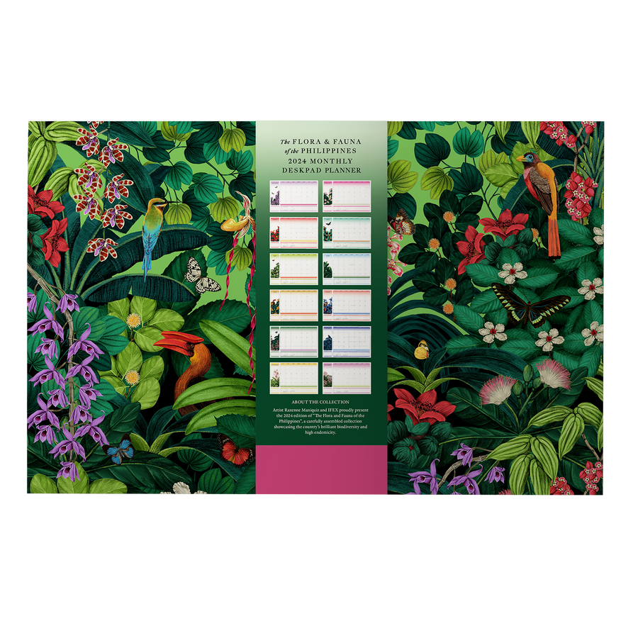 2024 Monthly Deskpad Planner The Flora & Fauna of the Philippines 11" x 17"