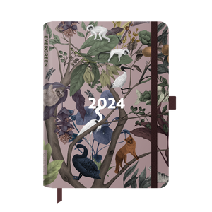 2024 Notebook Planner A5 Evergreen Rose