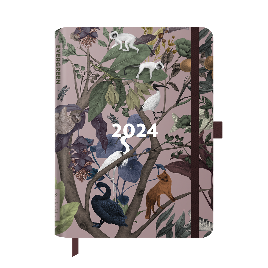 2024 Notebook Planner A5 Evergreen Rose