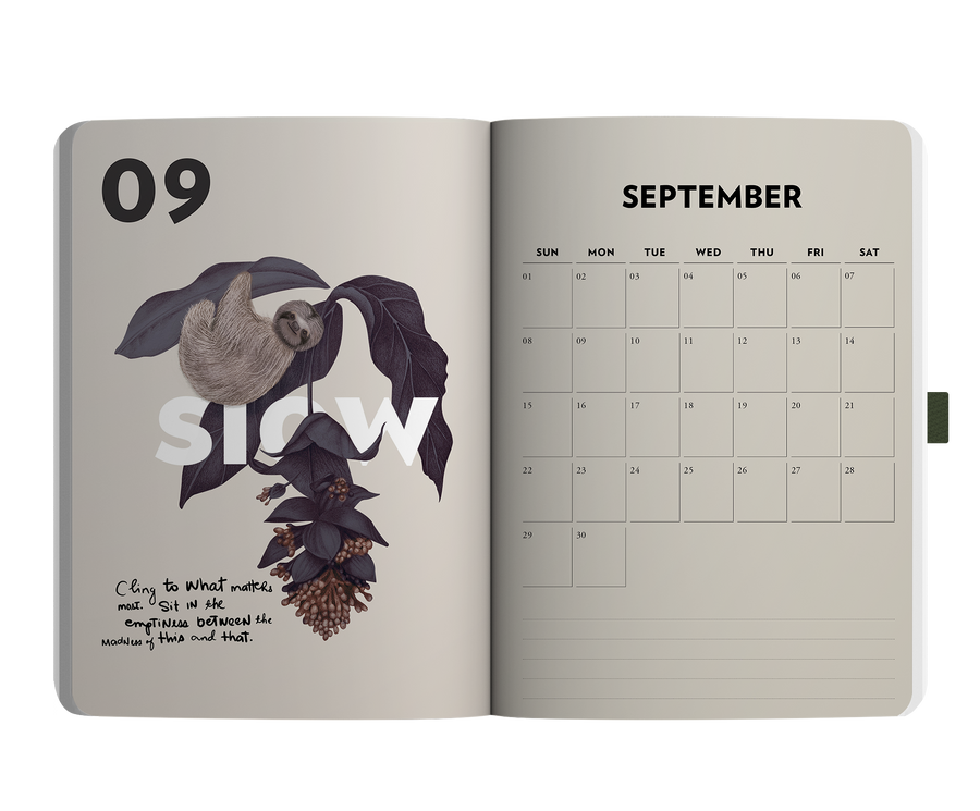 2024 Notebook Planner A5 Evergreen Heron