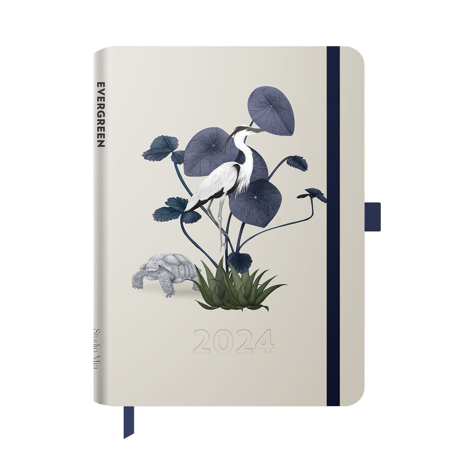 2024 Notebook Planner A5 Evergreen Heron