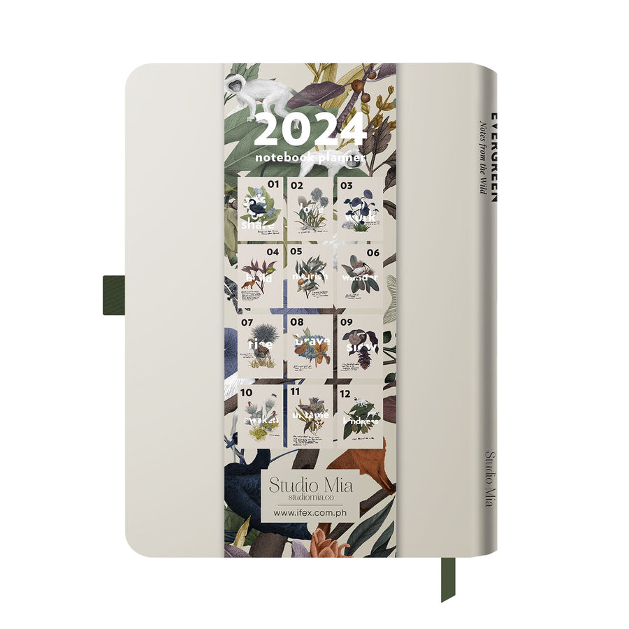 2024 Notebook Planner A5 Evergreen Monkey