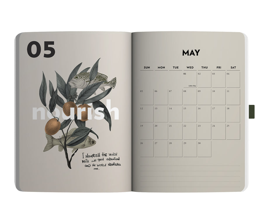 2024 Notebook Planner A5 Evergreen Heron