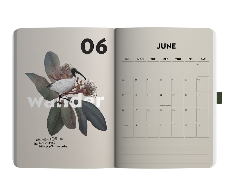 2024 Notebook Planner A5 Evergreen Heron