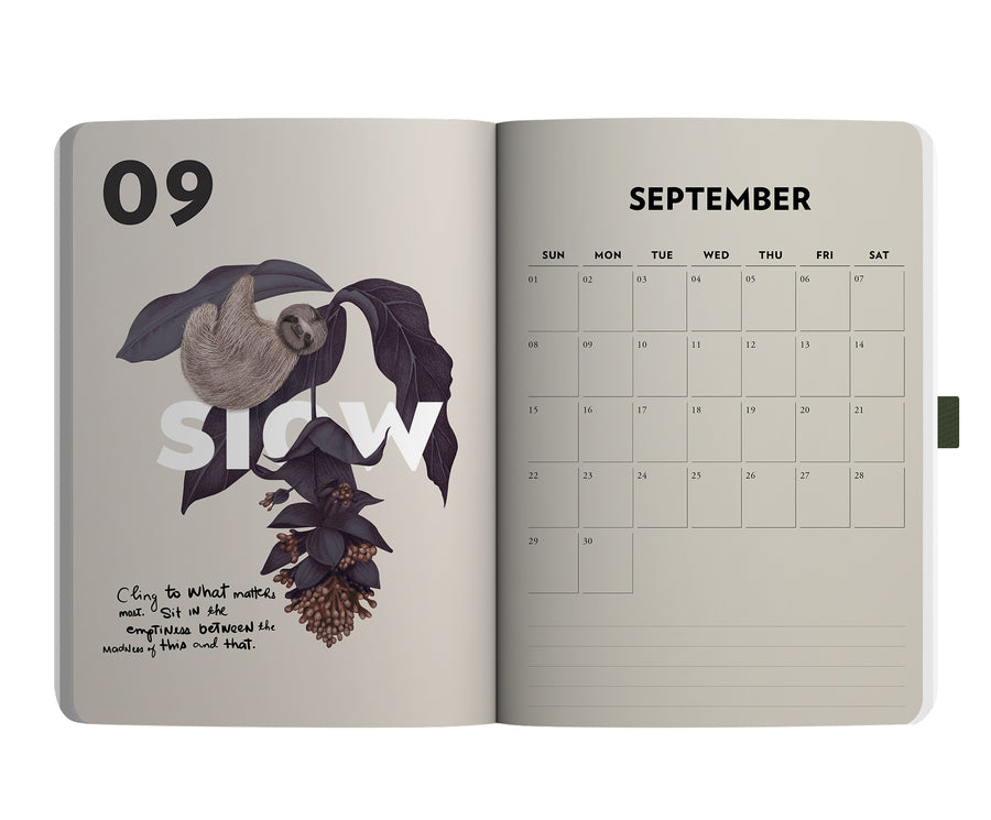 2024 Notebook Planner A5 Evergreen Heron