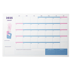 2025 Monthly Deskpad Planner Wonky Shapes Inner Worlds 11" x 17"