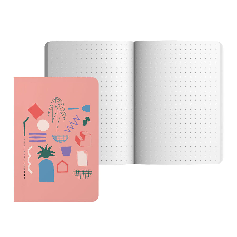 2025 Pocket Notebook Set Wonky Shapes Inner Worlds  3.5"x5.25"