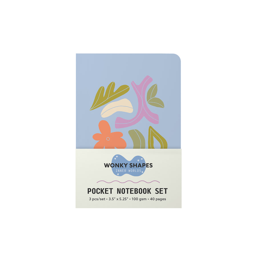 2025 Pocket Notebook Set Wonky Shapes Inner Worlds  3.5"x5.25"