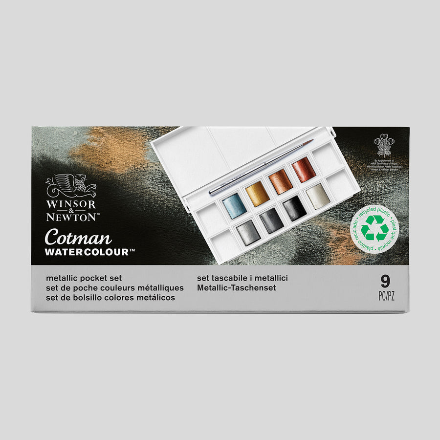 Winsor & Newton Cotman Watercolor 8HP Metallic Pocket Set