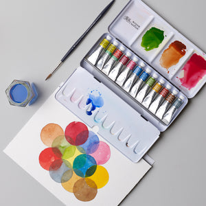 W&N Professional Watercolor L/W Sketchers Box 12 Tubes/Metal box