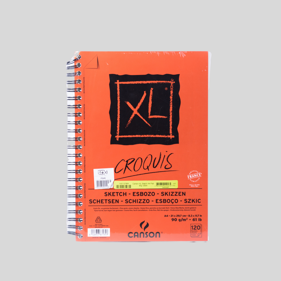 Canson XL Sketch pad Croquis 120sheet, A4, 90gsm - 07021631 - Mogahwi  Stationery