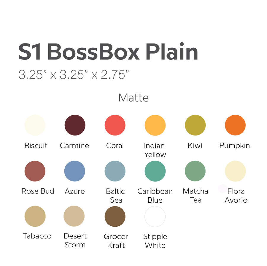 Bossbox S1 3.25" x 3.25" x 2.75" Plain Pre-formed Ready-to-Use Boxes (5pcs/20pcs)