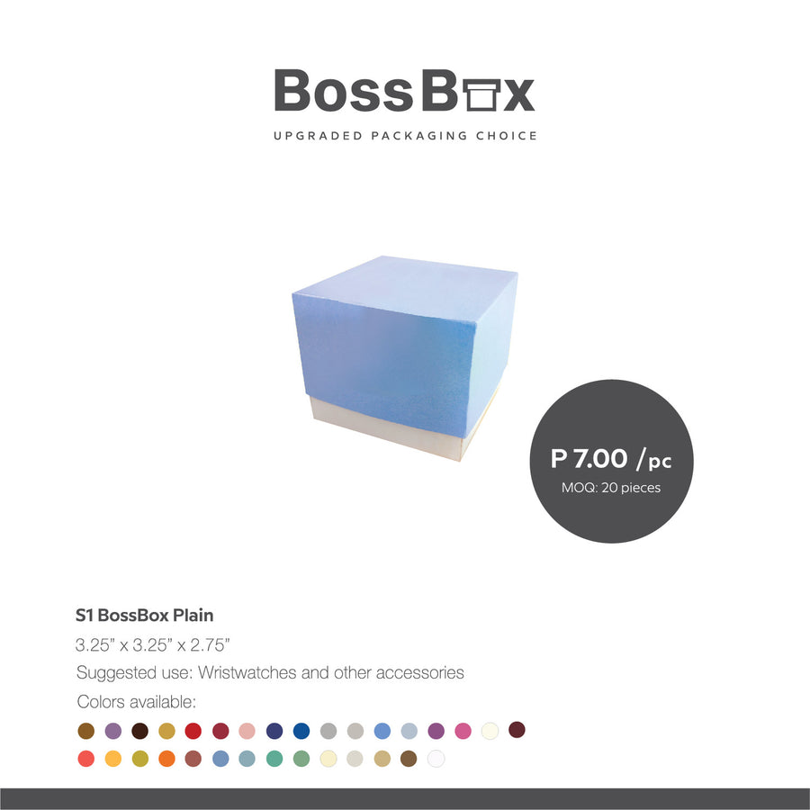 Bossbox S1 3.25" x 3.25" x 2.75" Plain Pre-formed Ready-to-Use Boxes (5pcs/20pcs)