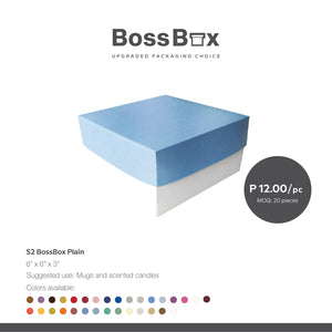 Bossbox S2 6" x 6" x 3" Plain Pre-formed Ready-to-Use Boxes (5pcs/20pcs)