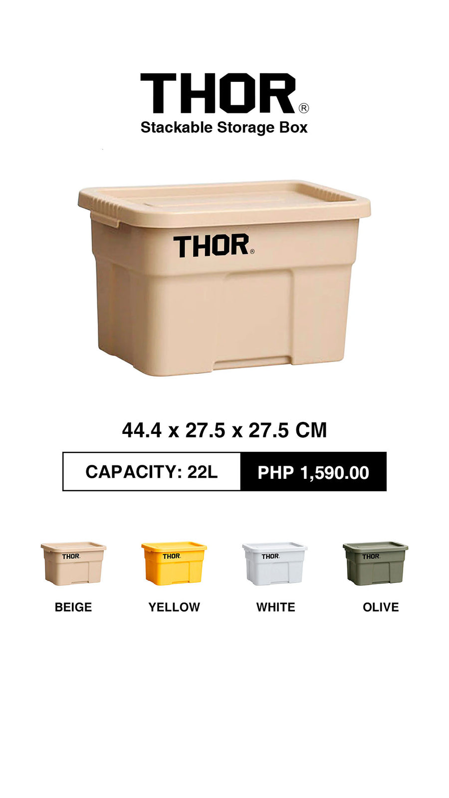 THOR Stackable Storage Box 22 Liters