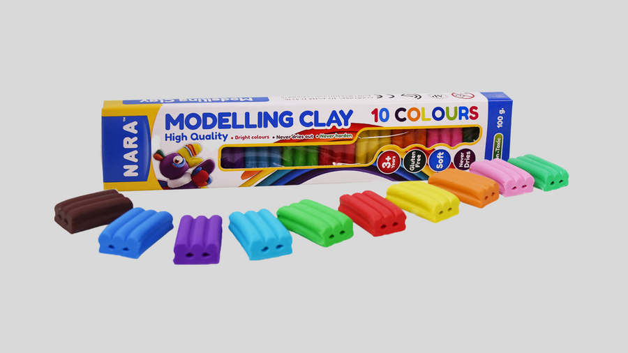Nara Modelling Clay; 10 Normal Colors, 10 bar clay 100g