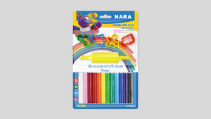 Nara Modelling Clay; 12 colors, 12 round sticks 200g+4small cutters