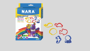 Nara Modelling Clay; 12 normal colors, 12 round sticks 200g+6seaworld cutters