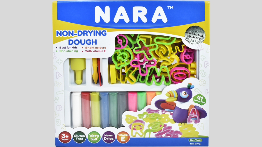 Nara Non-Drying Dough; 12 colors, 12 round sticks 270g