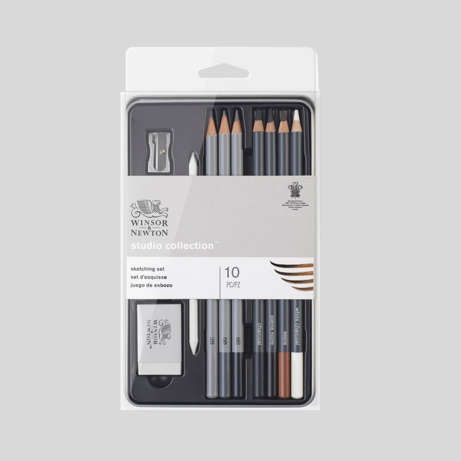 Winsor & Newton Sketching Pencil x10 Tin Set